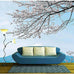 wall26 - Tiare Flowers, Candle and Black Stone Spa - Removable Wall Mural | Self-Adhesive Large Wallpaper - 66x96 inches