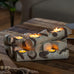 Plow & Hearth Faux Birch Fireplace Candle Holder, Resin Log Insert for Fireplace Decor, Holds 8 Fireplace Candles for Inside Fireplace, Cozy Living Room Fireplace Decorations