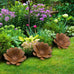 JAXPETY Metal Flower Garden Art, Outdoor Garden Decoration for Yard Lawn Patio, Bronze