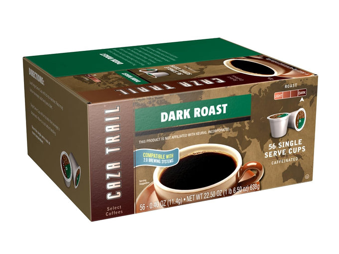 Caza Trail Coffee, Organic Extra Bold Medium Roast, 100 Single Serve Cups