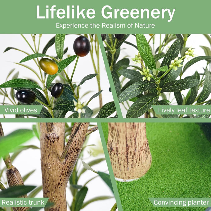 Caxchiling Artificial Olive Tree 6FT, Faux Floor Tree Indoor Outdoor