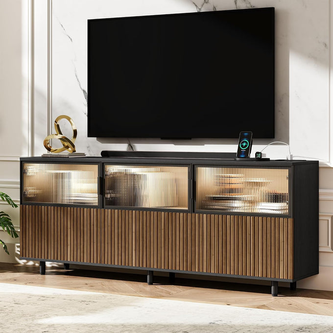 59" Modern Acrylic TV Stand, TV Table Media Console Fits 70in TV