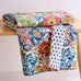 Levtex Home - Day Garden - Throw - Bold Floral - White Red Pink Green Ochre Teal - Throw (50x60in.) - Cotton