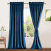 JIUZHEN Beige Velvet Blackout Curtains 52W x 120L 2 Panels with Tiebacks