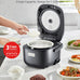 TOSHIBA Small Rice Cooker, 3-Cup Uncooked, for 1-3 People, LCD Display, 8 Cooking Functions, Nonstick Inner Pot, Grey