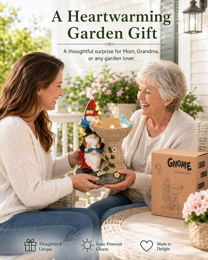 Nacome Solar Garden Gnome Statue: Funny Triple Stacked Figurine Decor