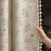 Boho Floral 100% Blackout Curtains 84 Inch 2 Panels Linen Texture
