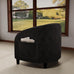 GarveeHome Accent Chair Living Room Chairs Barrel Boucle Chairs Comfy Armchairs for Bedroom Reading Room Reception Chairs(Black)