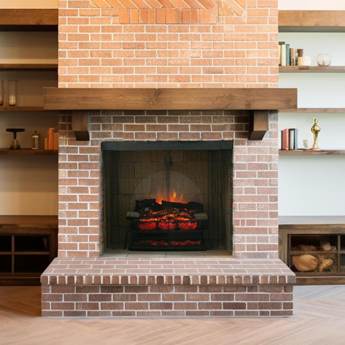LegendFlame Fireplace Mesh Screen Curtain 19” High, Two 24" Wide Panels, Black Matte, SP62-19