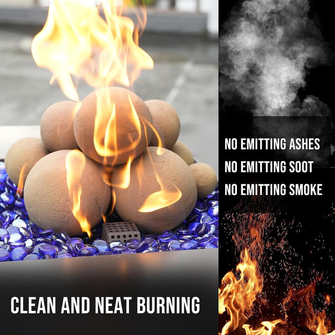 Skyflame 12PCS Fire Pit Ceramic Balls for Indoor Outdoor Fireplace