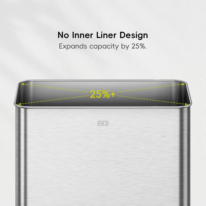 EKO Mirage X 80 Liter / 21.1 Gallons Motion Sensor Trash Can or Recycling Bin, Automatic Large Kitchen Trash Can Touchless, Stainless Steel