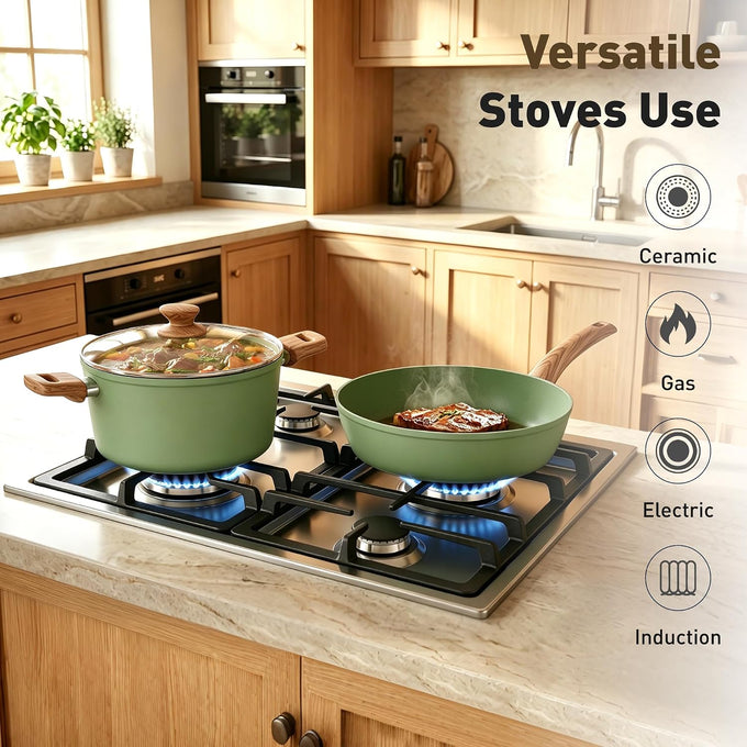 MAISON ARTS 30 Piece Pots and Pans Set, Kitchen Cookware Sets Non Stick