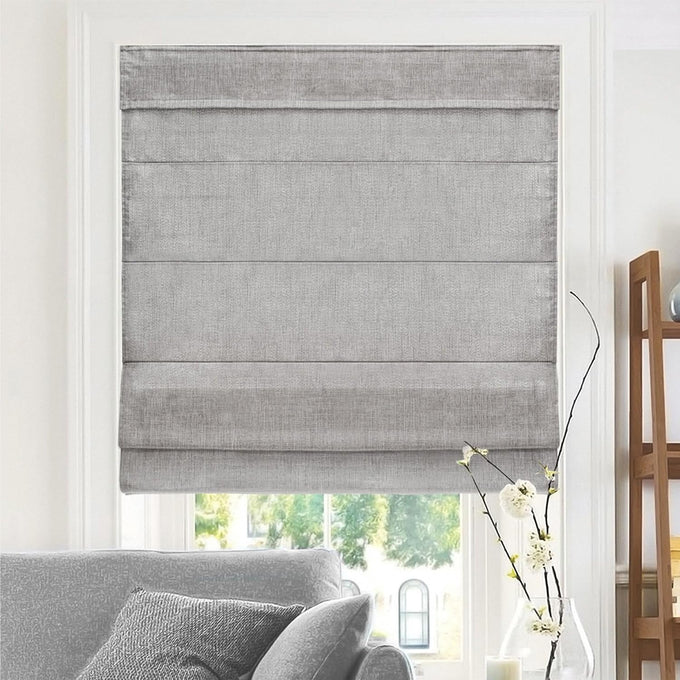 Chicology Cordless Roman Window Shade, Belgian Flax, 34"W x 64"H