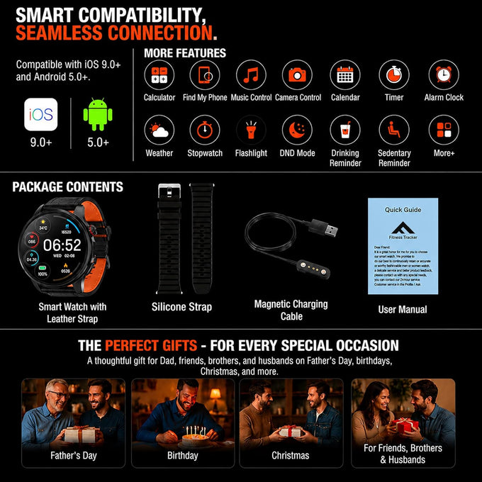 Smart Watch for Men with GPS, 1.46"AI Smartwatch, BT Call/Text Reply