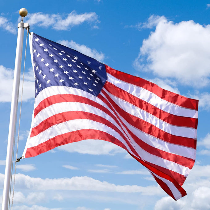 American Flag - 100% Made in The USA - 5' x 8' ft - Koralex II 2-Ply Polyester - Sturdy, Durable and Patriotic - Great for Gardens, Homes, Patios and Cars – by Valley Forge Flag