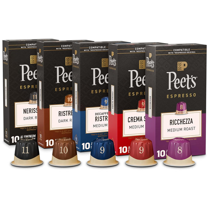 Peet's Coffee Espresso Capsules, Medium Roast, Caramel, 100 Count