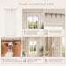 DrapePalette - Linen Blend Pinch Pleated Curtains 96 Inches Long for Living Room, Bedroom, Dining Room, Light Filtering Curtains 2 Panels Set, Modern Floral Printed Design, Beige White, 30" W x 96" L