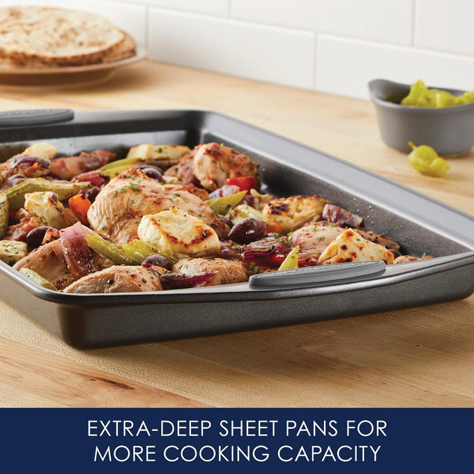 Rachael Ray Bakeware Nonstick Cookie Pan Set, Baking Pans Set, 3 Piece