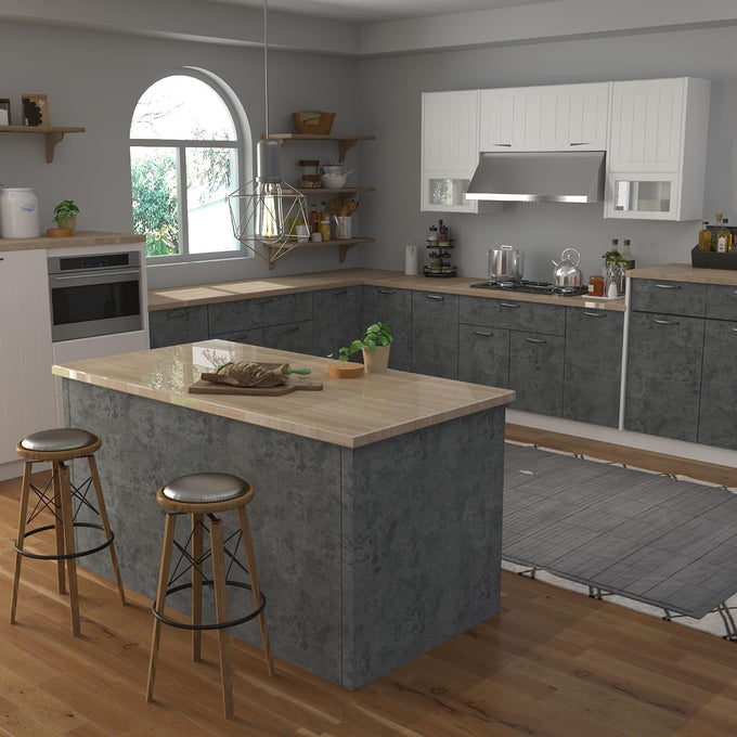 BAYYA Concrete Wallpaper Peel and Stick Wall Paper for Bedrooms Cement Wrap
