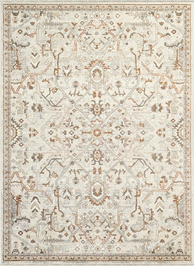 Abani Oriental & Vintage Area Rug - 4'x6' Cream Rectangle Rug for Living Room & Bedroom - Alara Vintage Collection