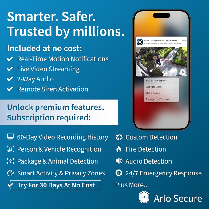 Arlo Pro 5S - Wireless Security Camera 2K HDR - 4 Cameras, White