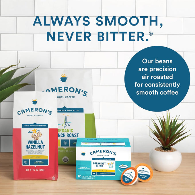 Cameron's Coffee Organic Breakfast Blend Single Serve Pods, 12 Count, 4.33 Ounce (Pack of 6)