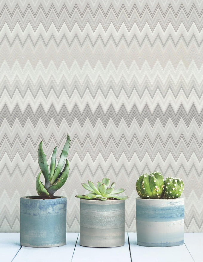 York Wallcoverings Missoni Zig Zag Peel and Stick Wallpaper, Non Woven, 27-in x 20-ft
