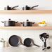 Amazon Basics Non-Stick Kitchen Cookware 15-Piece Set with Stay-Cool Handles, Even Heating, Non-Induction, Includes Pots, Pans, and Utensils, Black