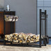 Fire Beauty Fireplace Log Rack 34 Inch Wood Storage Holder with 4 Tools