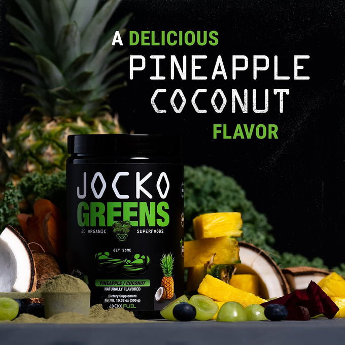 Jocko Fuel Daily Greens Superfood Powder, Pineapple Coconut | 30 Servings