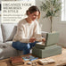 Decorative Storage Boxes with Lids - Set of 2 PU Leather Organizer Bins