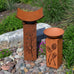 Westcharm Rustic LED Pillar with Planter Dish Bowl and Timer - Decorative Column with Leaves Motif for Home Yard Patio Outdoors