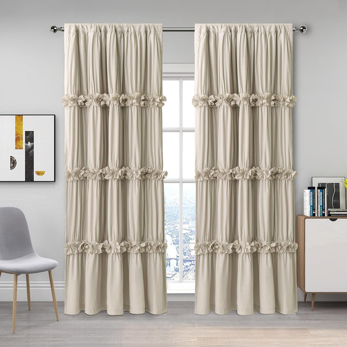 Homechoice Decor Camel Blackout Window Curtains, 52" W x 96" L x 2 Panels