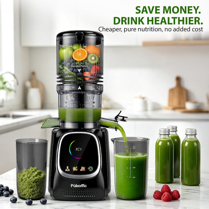 Pukomc Cold Press Juicer with Smart Display and Brushless Motor