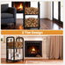 Vailge Firewood Rack Indoor with 4 Pieces Long&Detachable Fireplace Tools, Heavy Duty Steel 2-Tier Firewood Holder Storage, Log Rack for for Fireplace, Fire Pit, Wood Stove Black