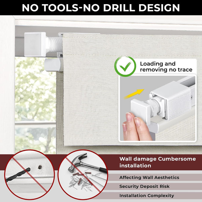 UNISHADES No Drill Top Down Bottom Up Roman Shades, 42×64in, Natural
