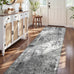 3x12 Grey Rug Runners for Hallways Kitchen Runner Rug Non Slip Washable Black Long Runner Rugs with Rubber Backing Soft Abstract Carpet Runner for Bedroom, Kitchen, Bathroom, Entryway