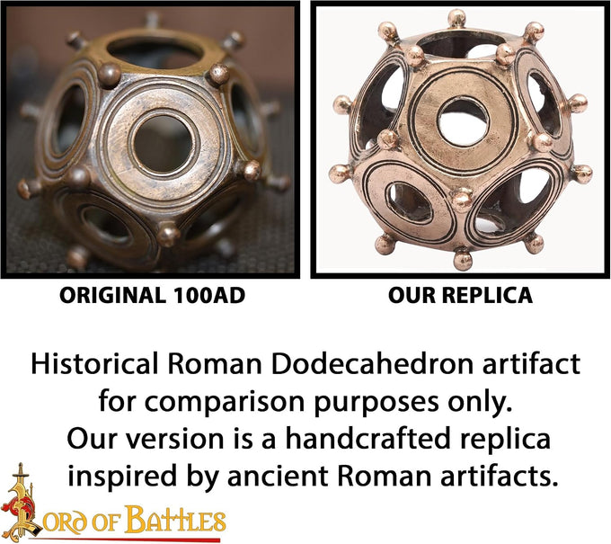 Lord of Battles Roman Bronze Metal Dodecahedron | Lost-Wax Cast Ancient Artifact Replica | Mysterious Relic for Collectors & History Lovers - 82 Grams (Solid Bronze (Antique))