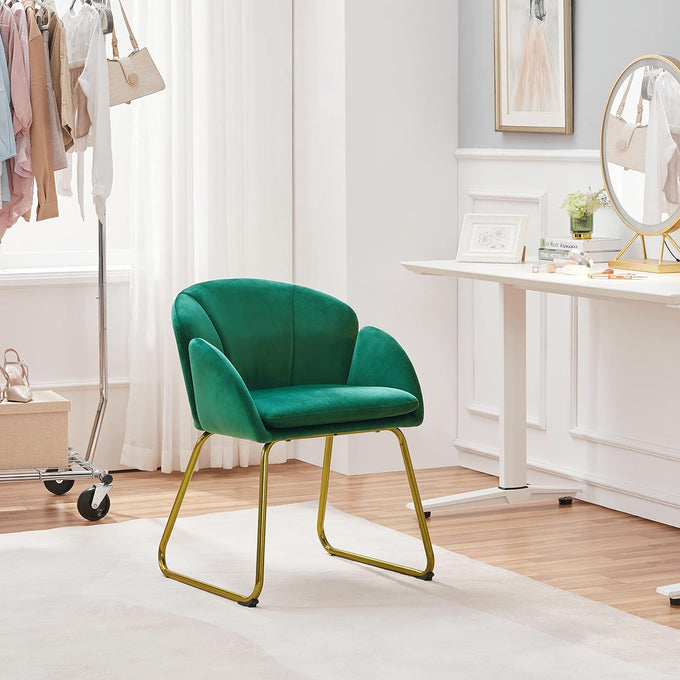 Yaheetech Flower Shape Vanity Chair with Petal Armrests, Green