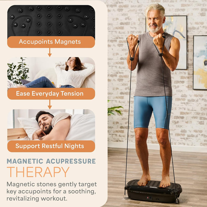 Lifepro HexaPlate Vibration Plate Exercise Machine with Magnetic Acupoints