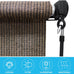 Amagenix Outdoor Roller Shades, 220GSM HDPE Exterior Cordless Patio Shades Roll Up Outdoor Blinds for Porch 8'(W) x 8'(H), Spliced of Two Sections, Mocha