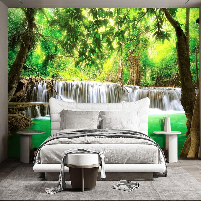 Golden Leaf wall murals Peel and Stick Modern Wallpaper for Bedroom Living Room - 85"x118"