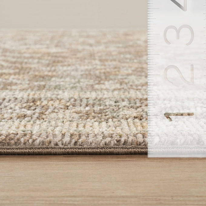 Abani Evelyn Collection Mocha Area Rug - 4' x 6' - Floral Pattern, Non-Shedding - Easy to Clean, Durable for Living Rooms, Bedrooms & Offices, Pet & Kid Friendly