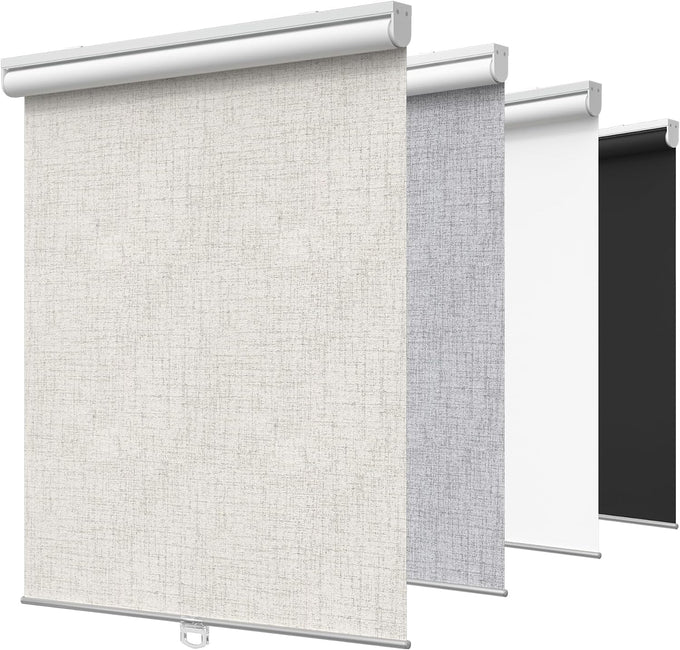 GENIMO Cordless Blackout Roller Shades, 53" W X 72" H, Ivory White