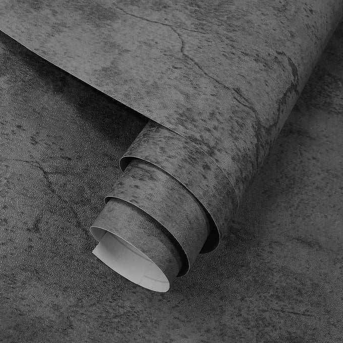 3YECAO 16"×118" Thick Blue Grey Peel and Stick Concrete Wallpaper 3d Faux Gray Concrete Contact Paper Vinyl Wrap DIY Self Adhesive Matte Grey Cement Wallpaper Tile Sticker for Countertops Walls Drawer