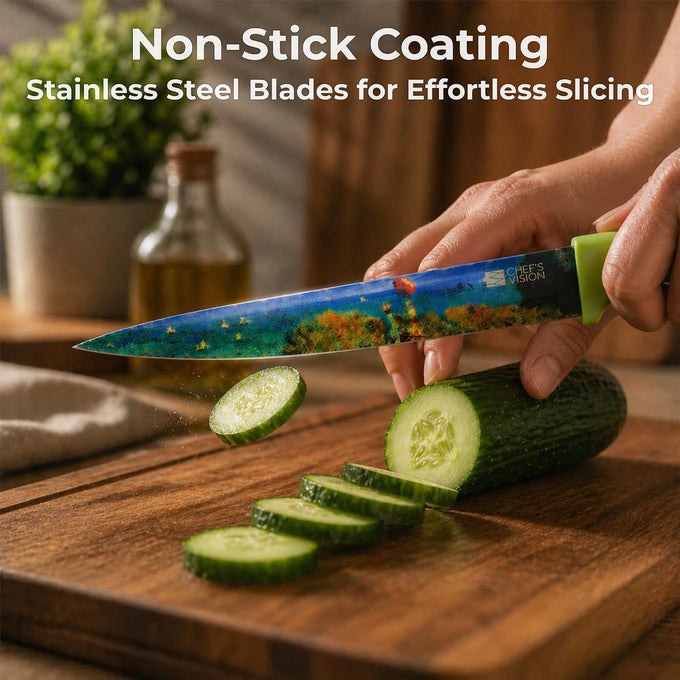 CHEF'S VISION Masterpiece Knife Set, 6-Piece Stainless Steel Kitchen Knives