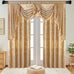 NAPEARL Luxury Jacquard Curtains and a Valance for Living Room, Dining Room Curtains & Drapes with Layer, Set of 2 Panels with Lining Satins (Gloden, W52 x L84)