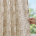 XWZO Floral Curtains for Living Room Linen Farmhouse Curtains 96 Inch Length Taupe Floral Patterned Curtain Peony Flower Printed Back Tab Curtain Bedroom Window Drapes 2 Panels