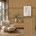 PIWA Acoustic Wall Panels 47"x12" 4 Pack, Wood Slat MDF Core, Matte Black