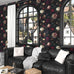 Fvlow Vintage Black Dark Red Floral Peel and Stick Wallpaper 17.4" x 788"